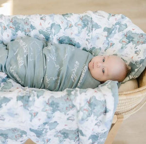 "You're My World" Swaddle Blanket