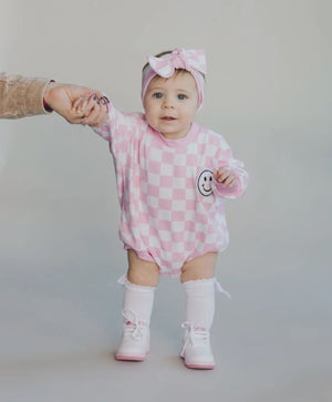 Pink Checkered Romper