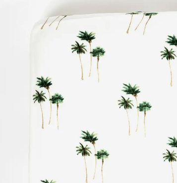 Palm Tree  Muslin Crib Sheet