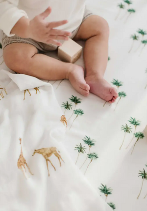 Palm Tree  Muslin Crib Sheet