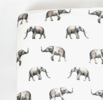 Elephant Muslin Crib Sheet