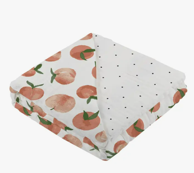 Peach Reversible Baby Quilt