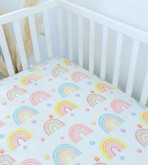 Pastel Rainbow  Crib Sheet