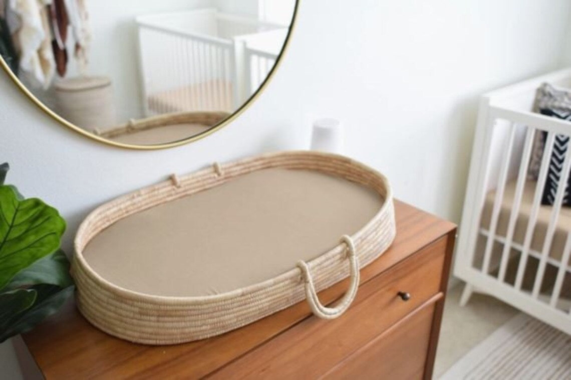 Clay Organic Bamboo Cover for Basinet, Changing Pad, and Moses Basket