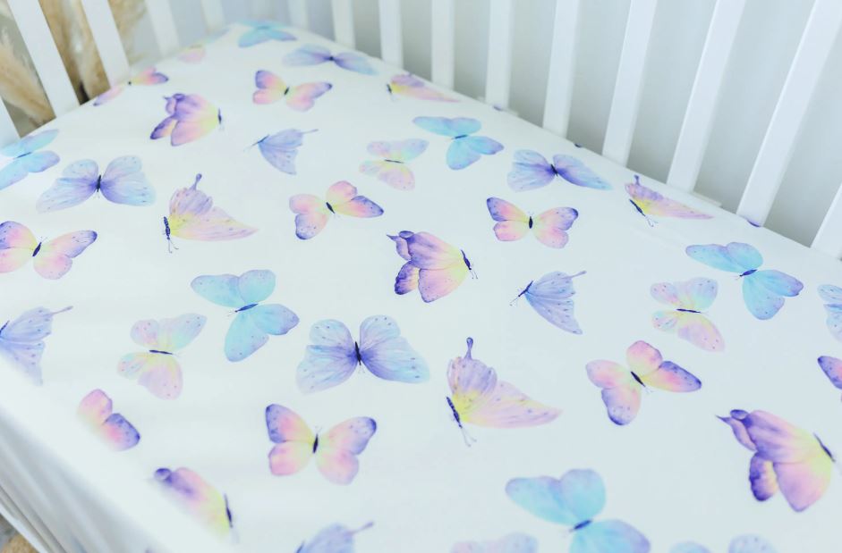 Bright Butterfly Crib Sheet