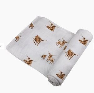 Western Themed Swaddle 100% Natural Bamboo Muslin