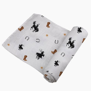 Western Themed Swaddle 100% Natural Bamboo Muslin