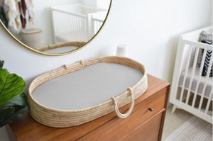 Clay Organic Bamboo Cover for Basinet, Changing Pad, and Moses Basket