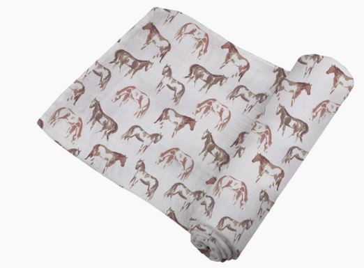 Western Themed Swaddle 100% Natural Bamboo Muslin