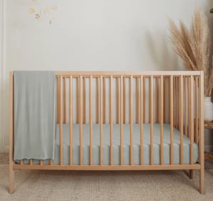 Green Organic Bamboo Crib Sheet