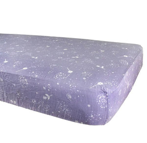 Purple Muslin Crib Sheet