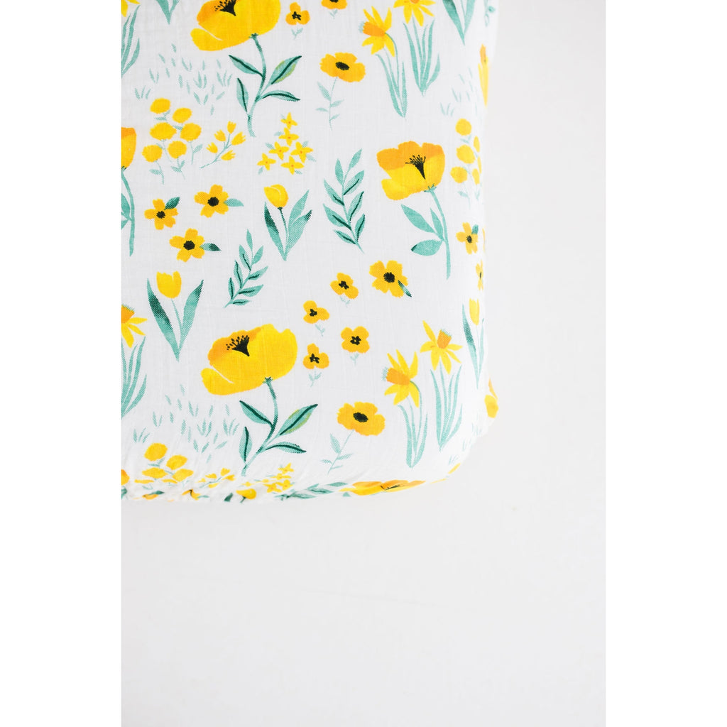 Yellow Bloom Crib Sheet