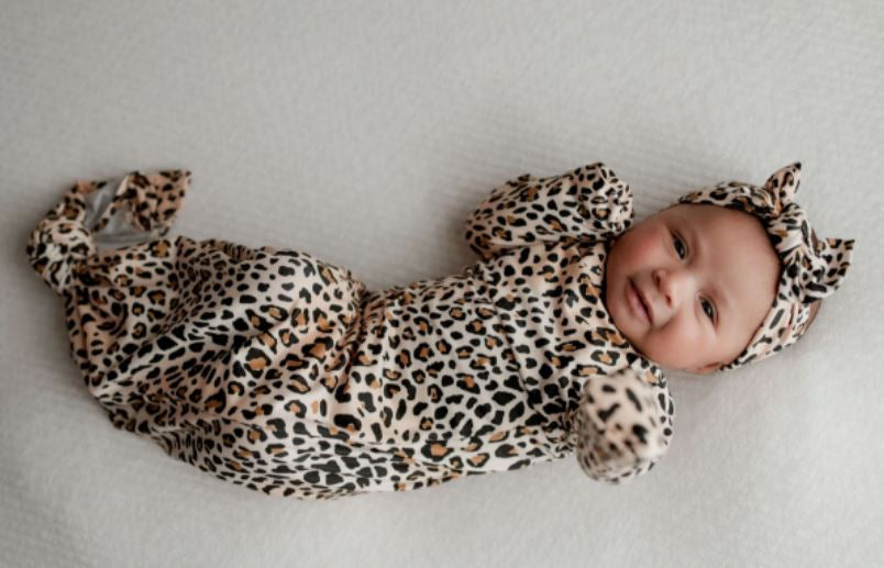 Cheetah Knotted Gown with Matching Bow