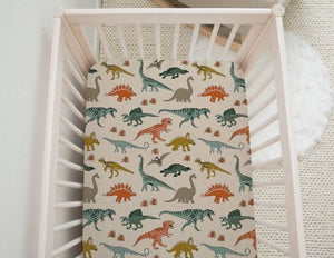 Dinosaur Muslin Crib Sheet