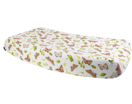 Butterfly and Flower Changing Pad Cover