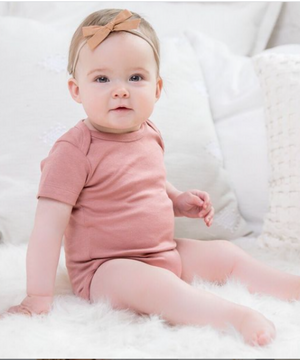 Dusty Pink Organic Short-Sleeved Body Suit
