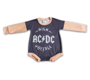 ACDC Graphic Long Sleeve Bubble Romper